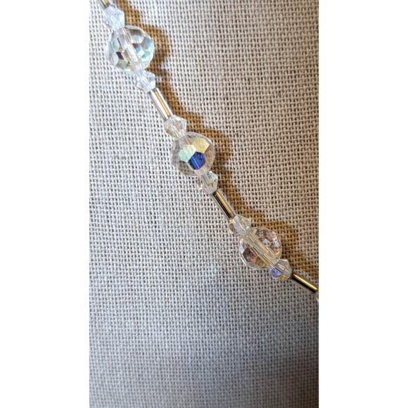 Faceted AB Crystal Bead Crystal Tube Bead Necklace - Picture 4 of 9